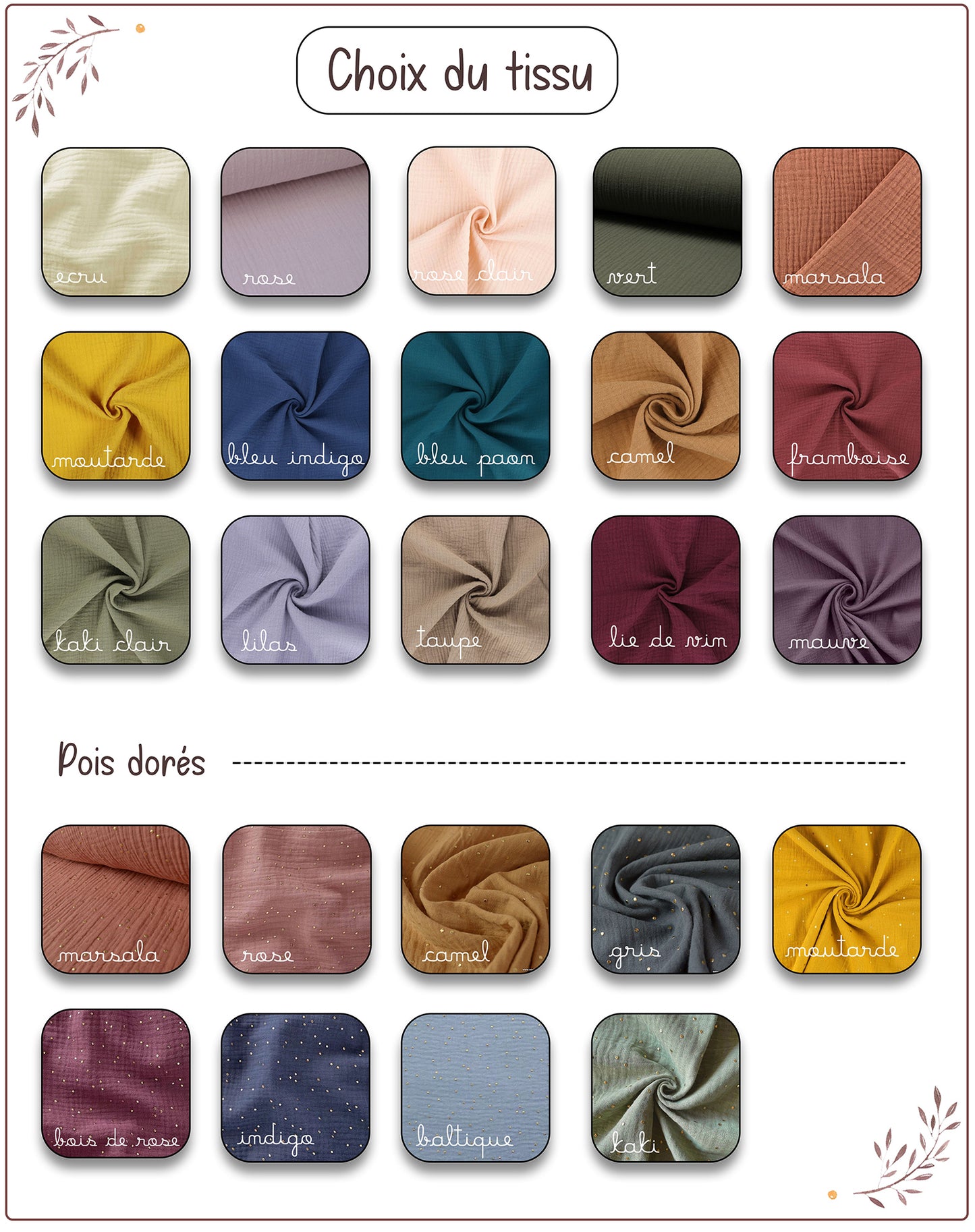 Attache-tétine en double gaze de coton
