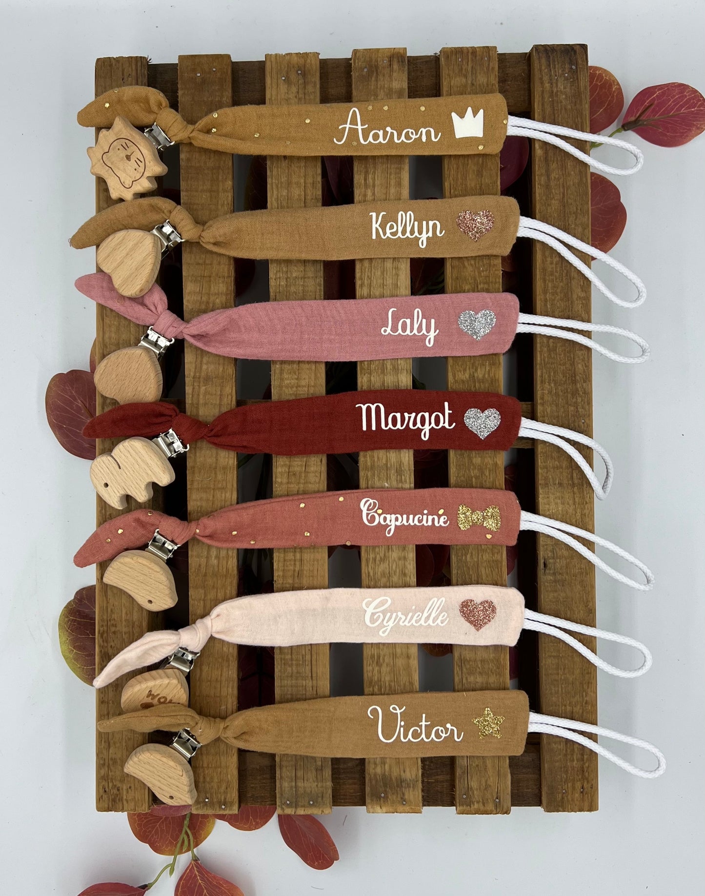 Attache-tétine en double gaze de coton