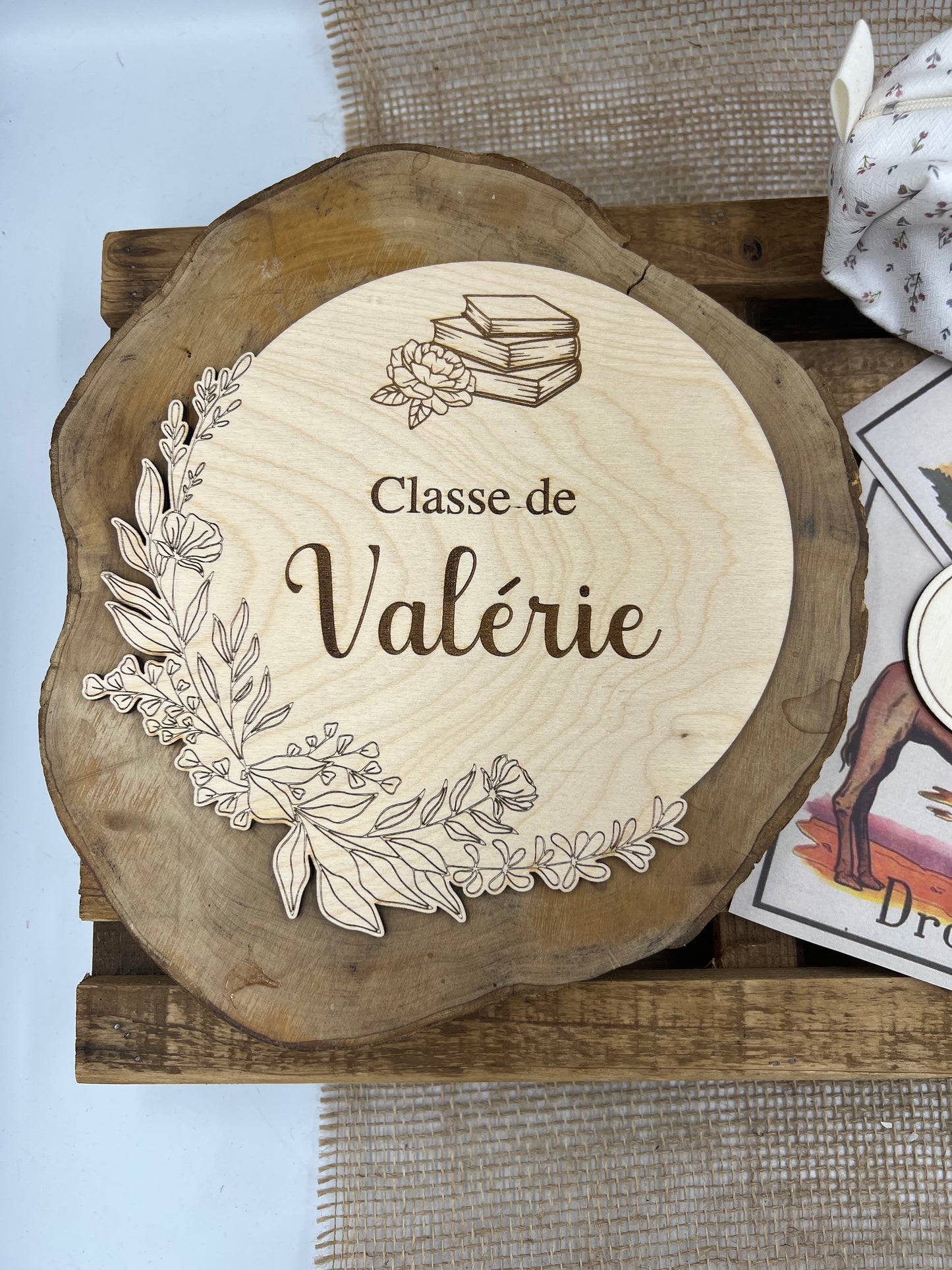 Plaque de porte en bois