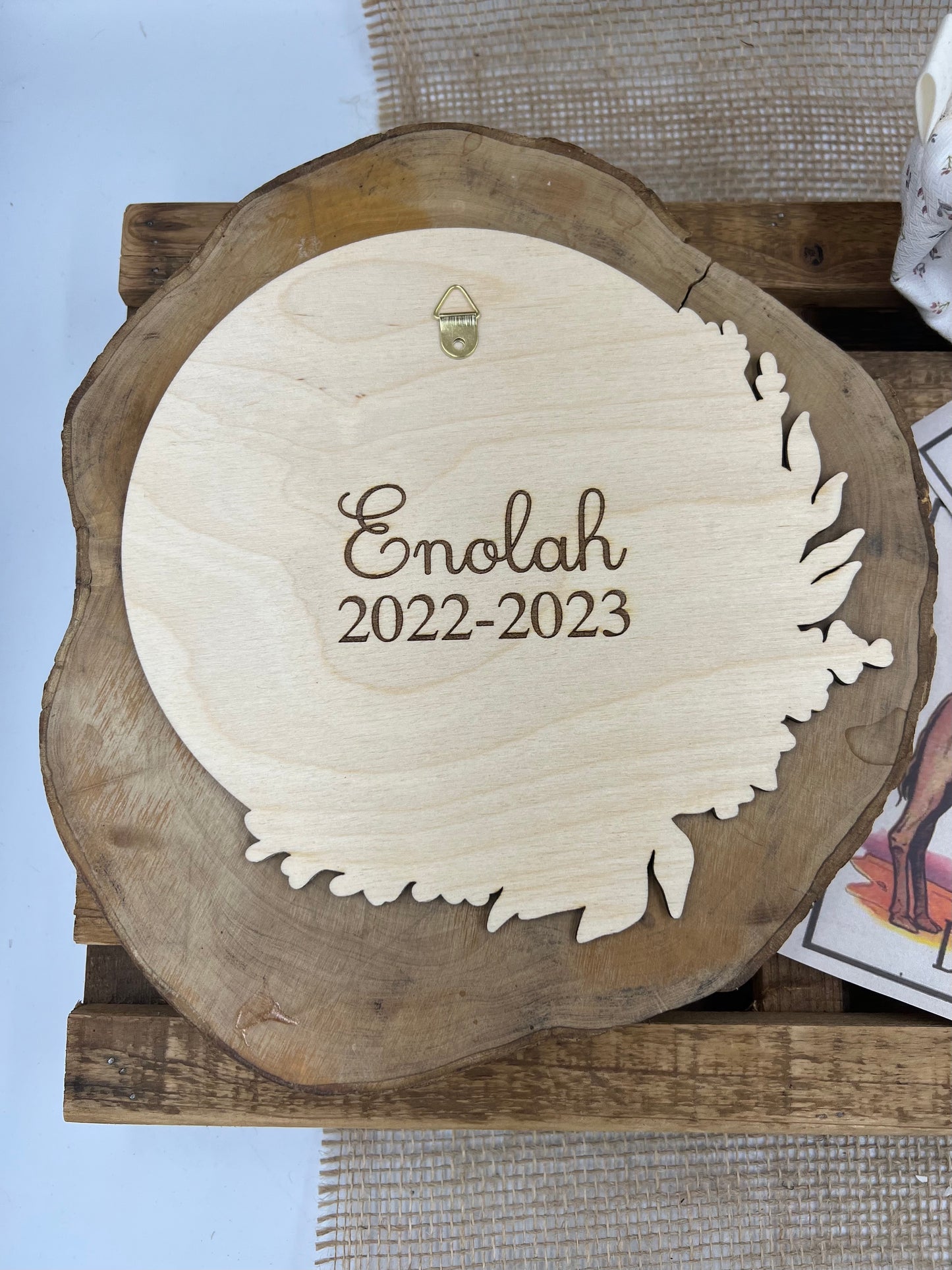 Plaque de porte en bois