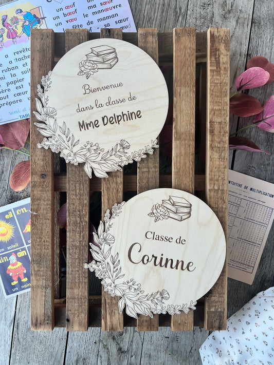 Plaque de porte en bois