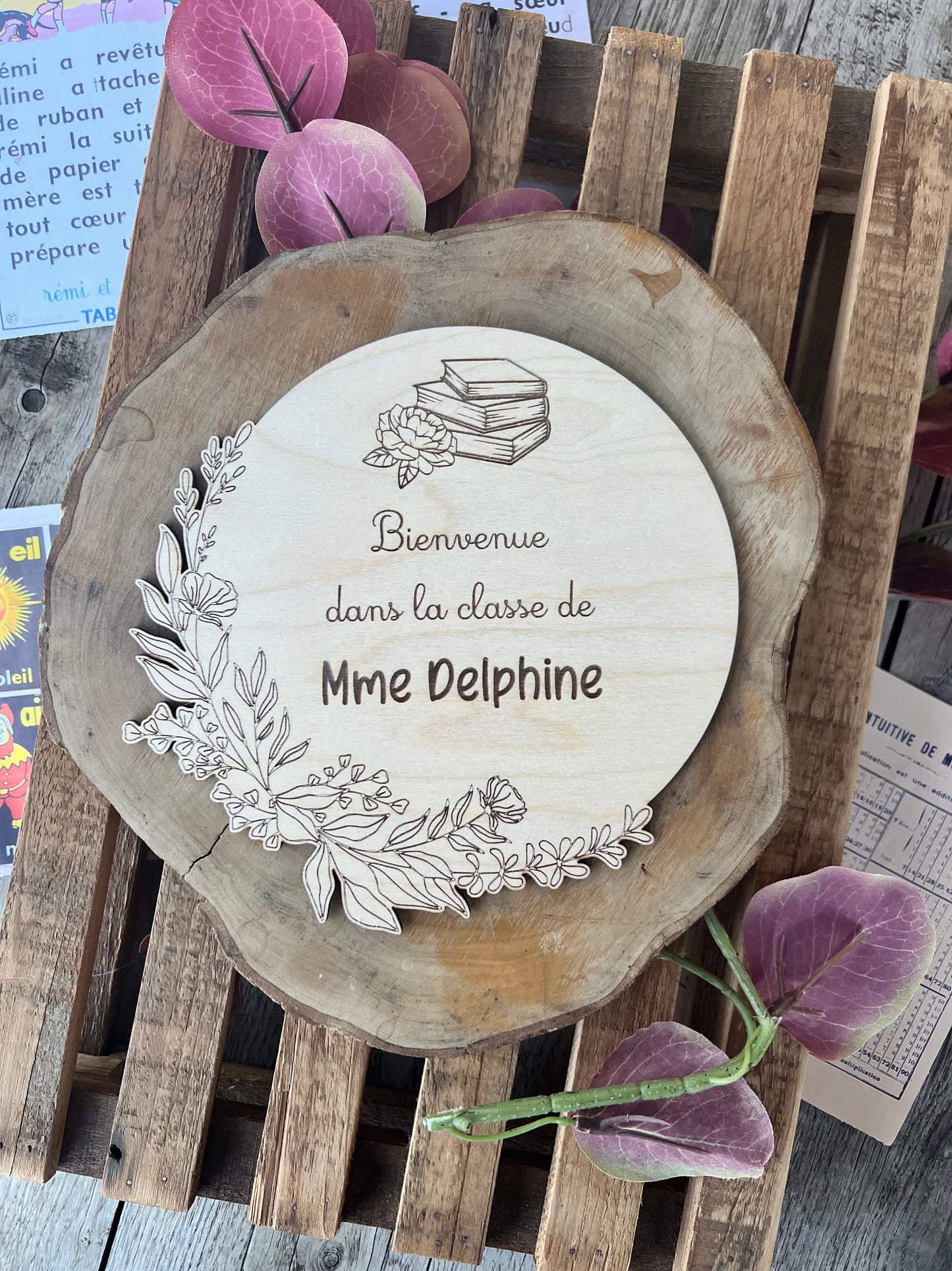 Plaque de porte en bois