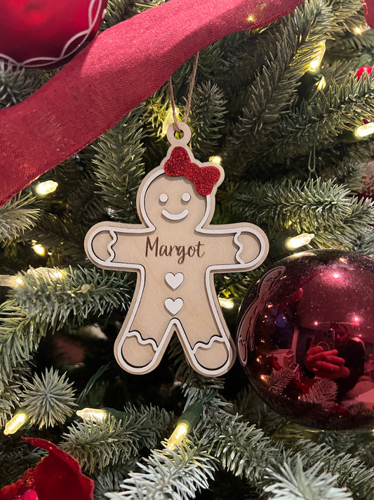 Boule de Noël Gingerbread en bois
