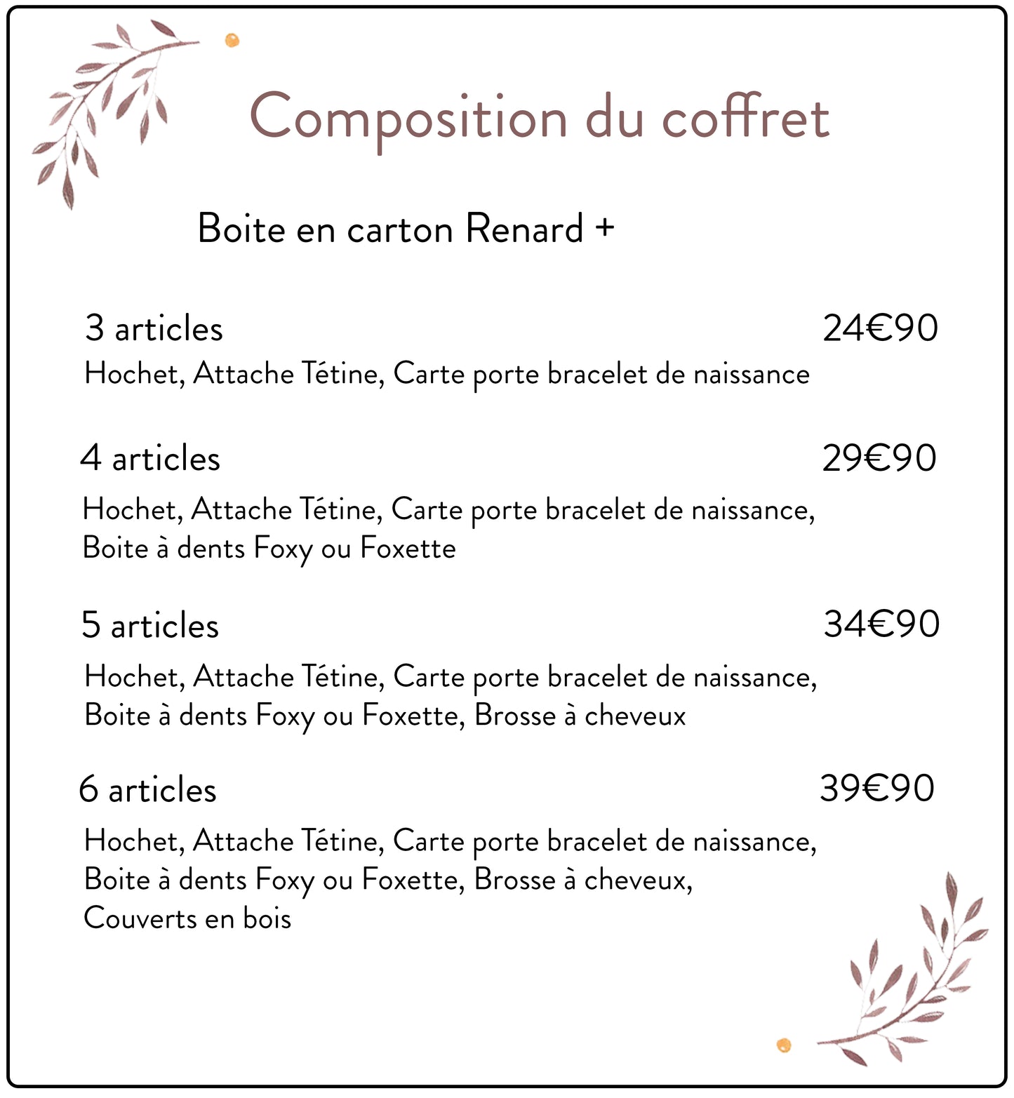 Coffret de naissance Petit Renard