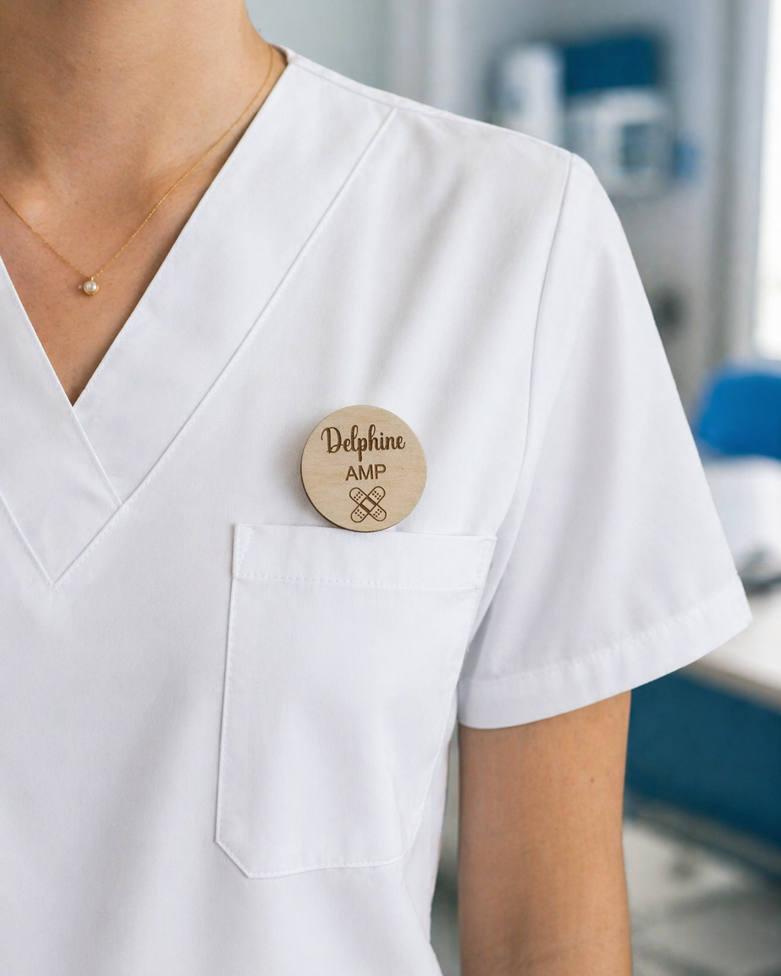 Badge en bois personnalisé