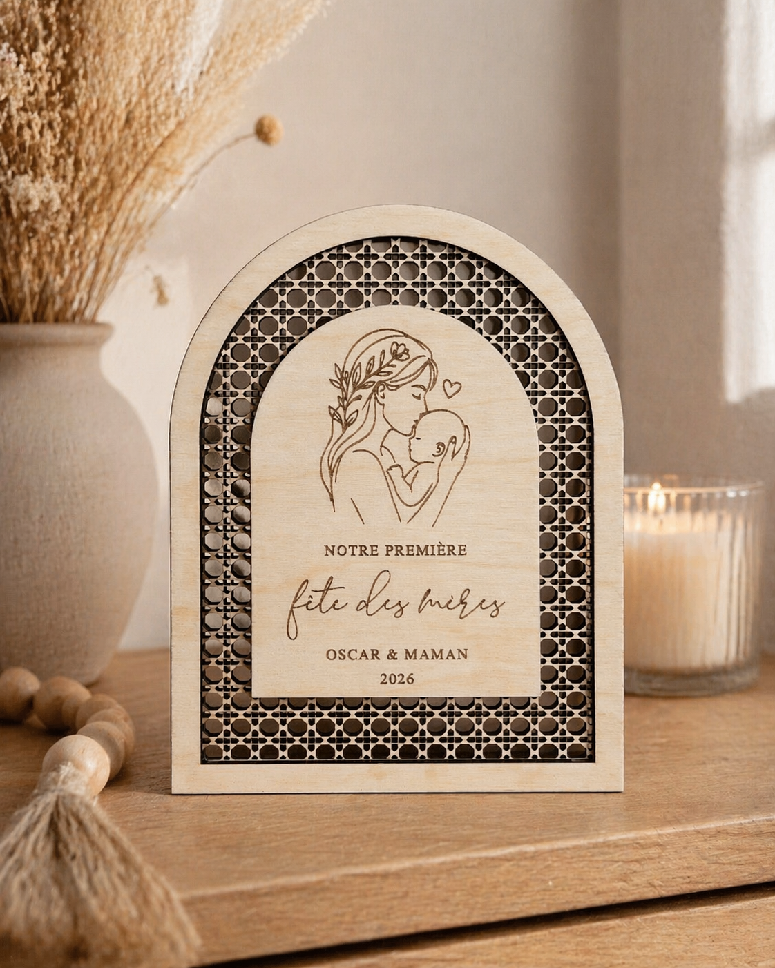 Plaque gravée maman et bébé