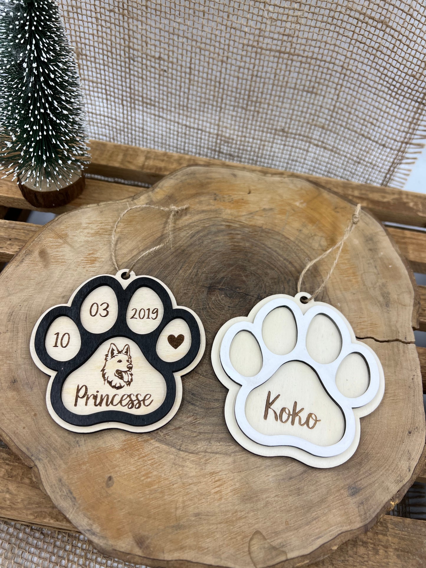Boule en bois “Patte de chien"