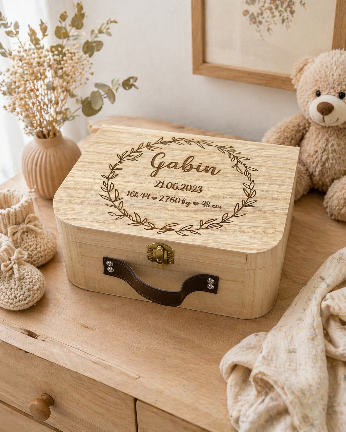 Valise en bois personnalisée