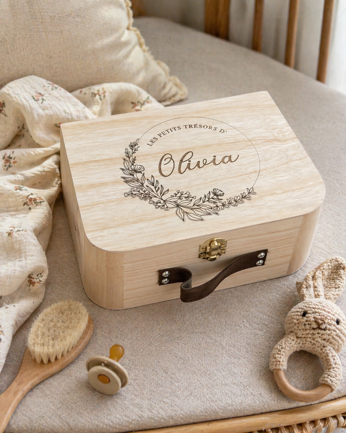 Valise en bois personnalisée
