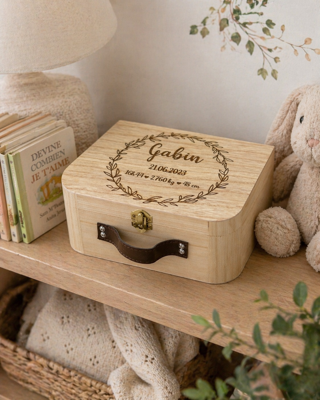 Valise en bois personnalisée