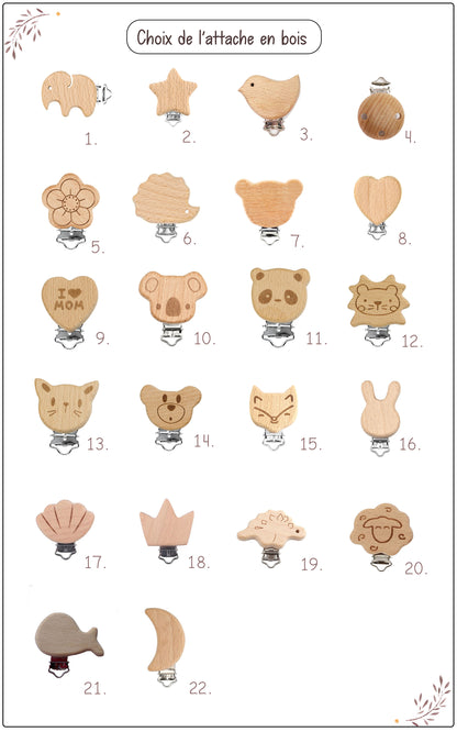 Attache-tétine en double gaze de coton