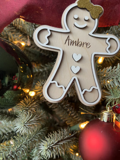 Boule de Noël Gingerbread en bois