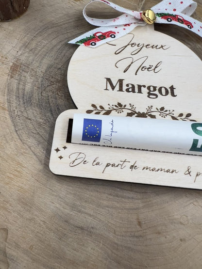 Boule en bois porte‑billet