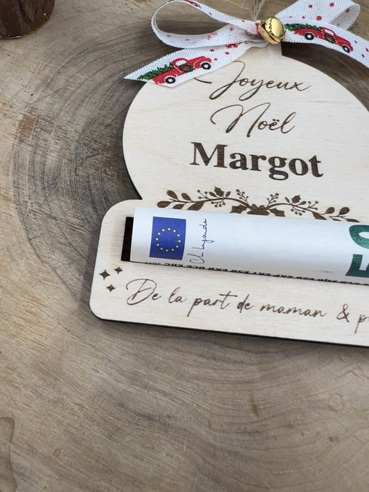 Boule en bois porte‑billet