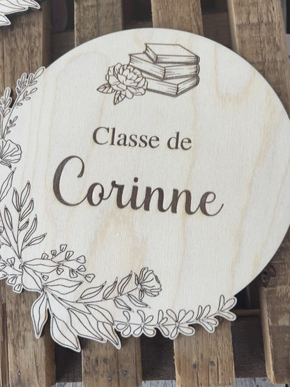 Plaque de porte en bois