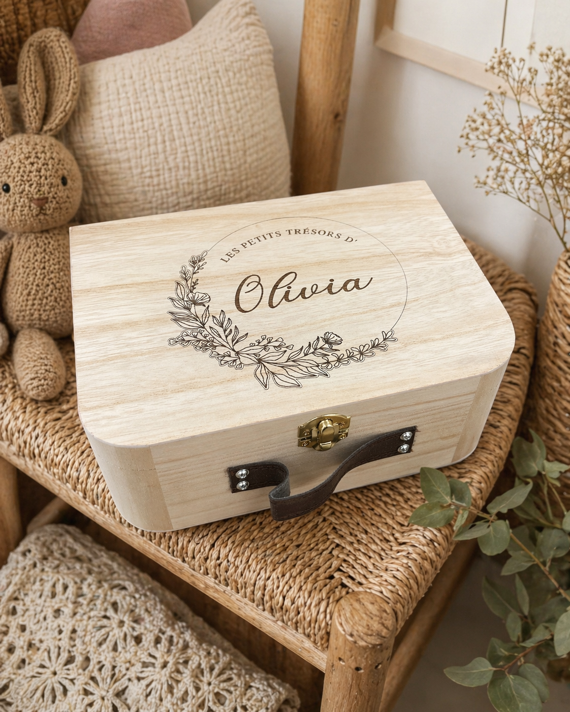 Valise en bois personnalisée
